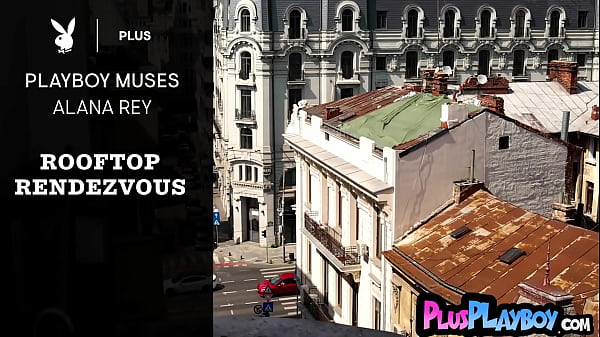 Beautiful curly babe Alana Rey exposed hot body while posing on the roof