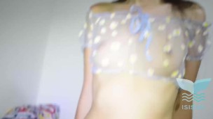 Fucking my best friend’s girlfriend’s wet pussy through her panties with cumshot on her ass