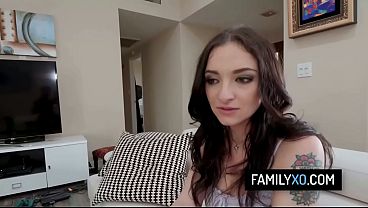 Perv stepdad let his stepdaughter to play with his hard cock – Leia Rae