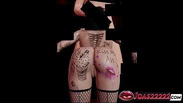 Tattooed Girl Mika with Big Tits in Private Room 3D Animation – Frenulum Licking and Teasing for Big Dick