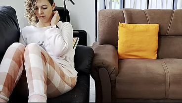 Risky masturbation next to the stepdaughter, but she helped out.